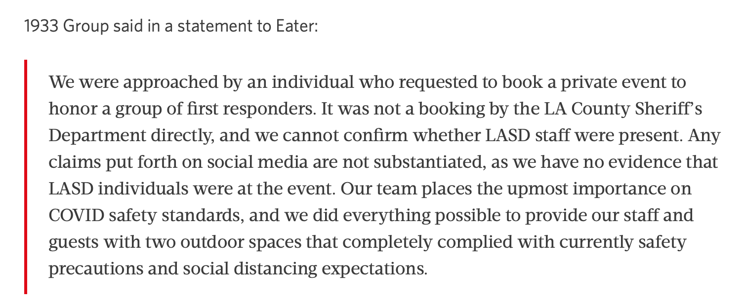 Lasd Party COVID Party Reporting Aimed at Discrediting LASD Backtracks After Media ...