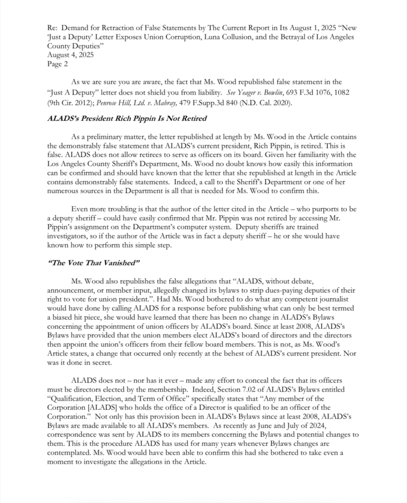 ALADS vs. the First Amendment: Union Targets Investigative Journalist with Cease-and-Desist Over "Just A Deputy" Whistleblower Letter
