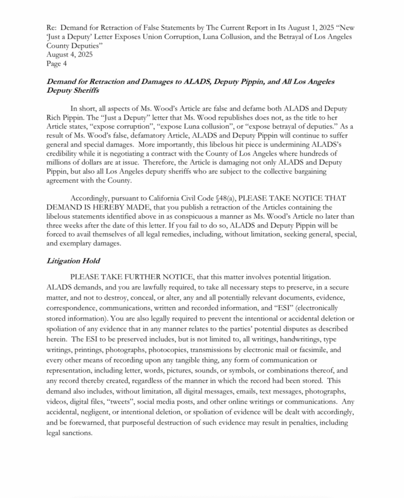 ALADS vs. the First Amendment: Union Targets Investigative Journalist with Cease-and-Desist Over "Just A Deputy" Whistleblower Letter