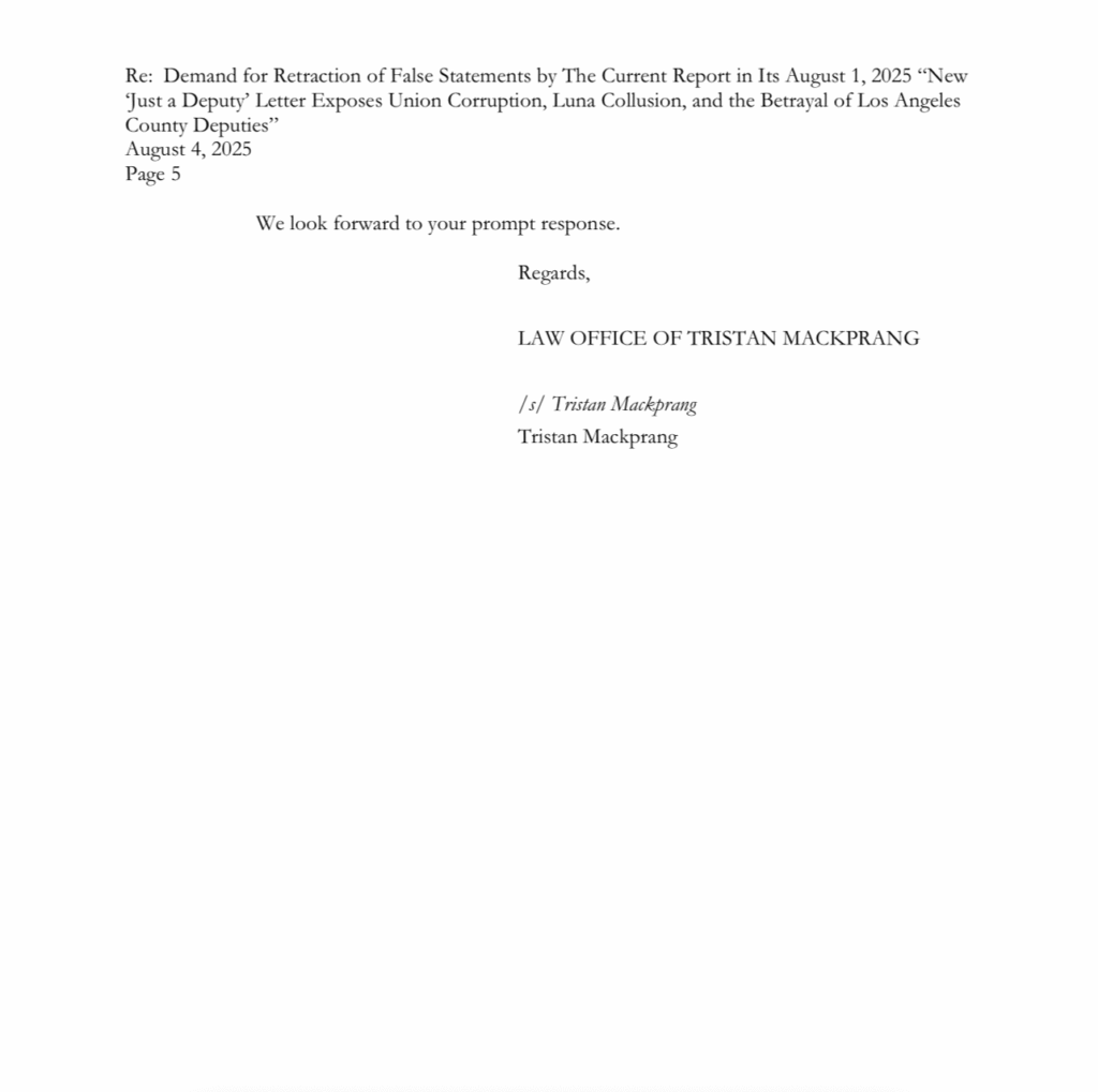 ALADS vs. the First Amendment: Union Targets Investigative Journalist with Cease-and-Desist Over "Just A Deputy" Whistleblower Letter