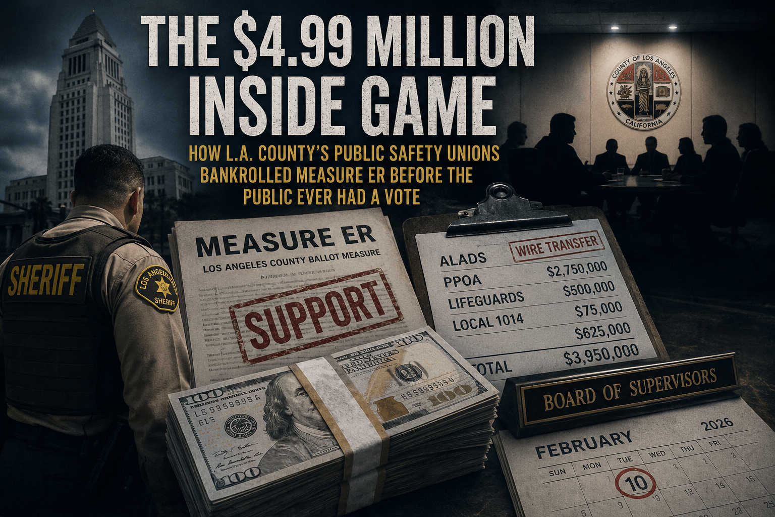 THE $4.99 MILLION INSIDE GAME: How Los Angeles County's Public Safety Unions Quietly Financed Measure ER Before the Public Ever Had a Vote - The Current Report