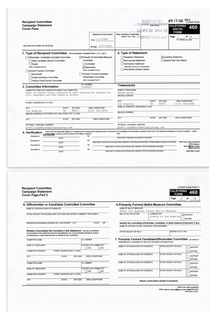THE $4.99 MILLION INSIDE GAME: How Los Angeles County's Public Safety Unions Quietly Financed Measure ER Before the Public Ever Had a Vote