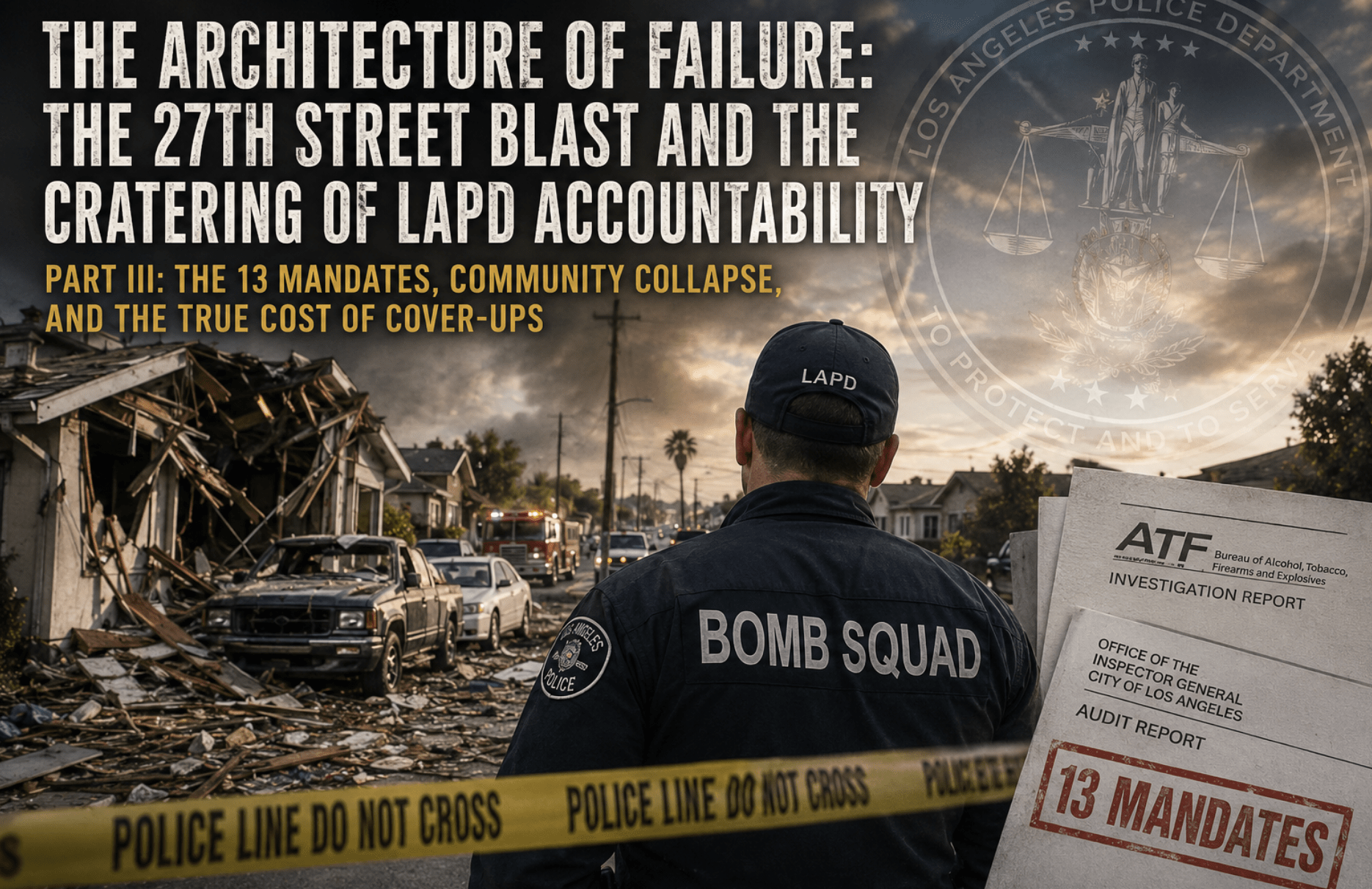 PART 3 - THE ARCHITECTURE OF FAILURE: THE 27TH STREET BLAST AND THE CRATERING OF LAPD ACCOUNTABILITY